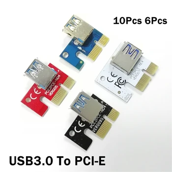 10Pcs Mini PCI-E Predĺžená Linka Karty Adaptéra USB 3.0, PCI-E 1X až 16X Grafika Predlžovací Kábel pre PC Predlžovací Kábel Dodanie 6Pcs