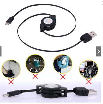 USB 3.1 Typ C Zdvíhateľnej Nabíjačku Nabíjania Synchronizovať Jar/zmenšiť Auta nabíjanie dátový kábel Pre Telefón, tabliet Huawei P9 Honor8 0.8 m