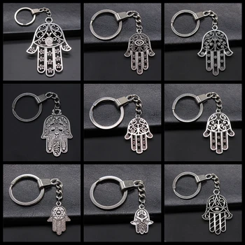 Nové Módne Keychain Hamsa Ruky Prívesky DIY Mužov Šperky Auto Kľúč Reťazca Krúžok Držiak Suvenír Pre Darček