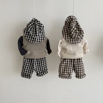 2021 nové jarné koberčeky bavlna bežné nohavice deti nohavice dieťa kockované nohavice batoľa nohavice chlapčeka nohavice