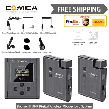 Comica BoomX U1/U2 Lavalier UHF Bezdrôtový Mikrofón Systém, Vysielač, Prijímač Súpravy Štúdio Mic Profesionálne Vlog Rozhovor