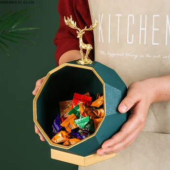 Svetlo Luxusné Roztomilý Candy Zásobník Tlačidlo Skladovanie Ozdôb Nordic Obývacia Izba Víno Kabinet Kreatívne Domáce Dekorácie Snack Úložný Box
