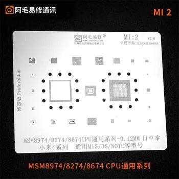 Amaoe Vzorkovníka MI1-MI13 Pre Xiao Redmi Telefón CPU RAM PMIC AUDIO WIFI Napájanie Nabíjačky IC Čip BGA Reballing Vzorkovníka