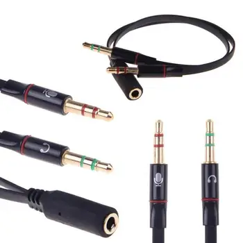 3,5 mm Audio Splitter Kábel Pre Počítač Jack 3.5 mm, 1 Žena 2 Ženské Mic Y Rozdeľovací Kábel Headsetu Splitter Adaptér