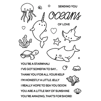 Ocean Jasné, Transparentné Silikónové Stamp/Pečiatka pre DIY scrapbooking/foto album Dekoratívne jasné, pečiatka