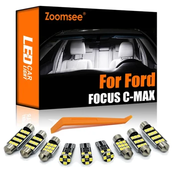 Zoomsee 8Pcs Interiérové LED Pre Ford FOCUS C-MAX 2003-2007 Canbus Vozidla Krytý Dome Mapu Svetla na Čítanie, bezchybné Auto na Čítanie Súprava