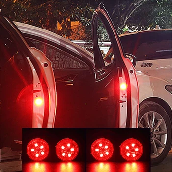 4pcs/veľa Dvere Auta Výstražné Svetlá Automobilov Dekoratívne Lampy, Bezpečnostné Strobo Dvere, LED Svetelné Signalizačné Lampy pre Ľahké Príslušenstvo