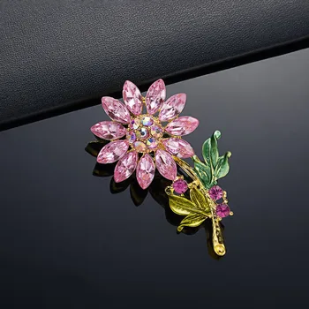 Roztomilý Módne Daisy Brošňa Pre Ženy, Kvetinové Šperky Drahokamu Elegantné Zimné Dizajn Odznak Vysokú Kvalitu Slnečnice Preklopke Kolíky