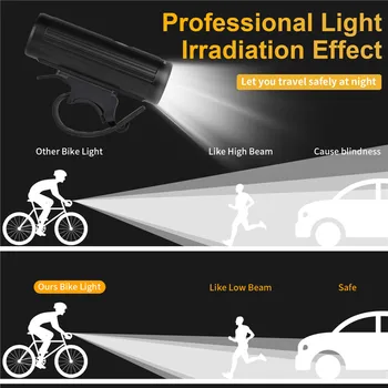 ZÁPAD CYKLISTIKA 2000mAh 350LM Svetlo na Bicykel Vodotesný, Anti-glare MTB Bicykel Lampa USB Nabíjateľné LED Cyklistické predné svetlo zadné svetlo