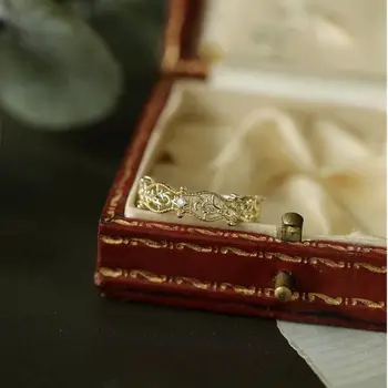 Projektant je unikátne tvorivé striebro, diamanty Japonský otvorenie nastaviteľný krúžok svetlo, luxusné a nádherné retro duté šperky