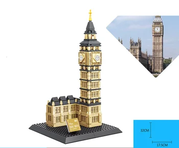 WANGE 4211 Architektúry 3D DIY Big Ben Stavebné Bloky Sady Mesto Tehly Klasické Skyline Modelu Deti Dar, Hračky Pre Deti,