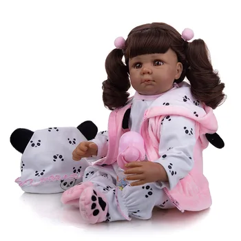 KEIUMI 20-palcový Reborn Baby Doll Látkové Telo Nový Príchod Novorodenca Panda Oblečenie Dievča Kučery Na Deň Detí Darček