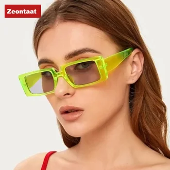 Zelená Obdĺžnikový Dámske slnečné Okuliare 2020 Vintage Plastové Námestie Zábavné Luxusné Okuliare Muži Ženy Malé Rámom slnečné Okuliare UV400