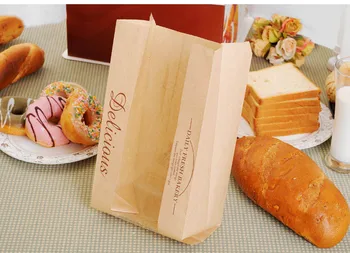 20 ks 33x16x11cm kraft taška okno Pečenie Balenie Toast cookies Potraviny chlieb papierové tašky Vytlačené Package Pekáreň Železa veža