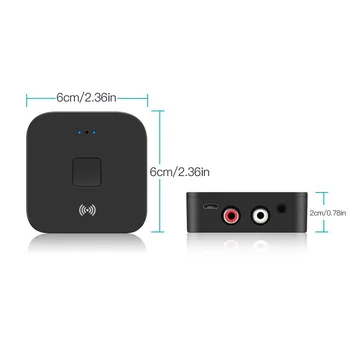 Bluetooth 5.0 RCA Audio Prijímač APTX 3.5 mm AUX Jack Music Bezdrôtový Adaptér Bluetooth Pomocou technológie NFC pre automobilový TV Reproduktory Počítača