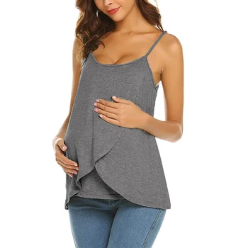 Ženy Tehotné Strappy Vesta Ošetrovateľskej Topy Materskej Dojčenie T-Shirt Letné Módy Tehotenstva Nosenie