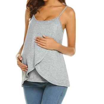 Ženy Tehotné Strappy Vesta Ošetrovateľskej Topy Materskej Dojčenie T-Shirt Letné Módy Tehotenstva Nosenie