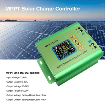 MPT-7210A Farebný LCD Displej MPPT Solárny Panel Regulátor Nabíjania 24/36/48/60/72V Podporu Solárnej Batérie Radiče
