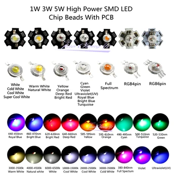 10-100KS 3W High Power led teplá biela/studená biela /prírodná biela/červená/zelená/Žltá, Kráľovská modrá IR, UV LED Č pcb alebo 20 mm star pcb