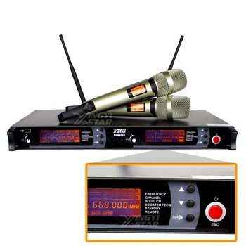 SKM9000 100 m UHF Bezdrôtový Mikrofón Profesionálne Karaoke Systém Dual Bezdrôtový Mikrofón 2 Kanálový Prijímač KTV Microfono Inalambrico