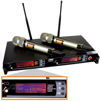 SKM9000 100 m UHF Bezdrôtový Mikrofón Profesionálne Karaoke Systém Dual Bezdrôtový Mikrofón 2 Kanálový Prijímač KTV Microfono Inalambrico