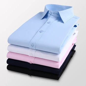 Plus Veľkosť 5XL 6XL 7XL Mužov Farbou Business Tričko Fashion Bežné Štíhle Biele Tričko s Dlhým Rukávom Mužské Oblečenie Značky