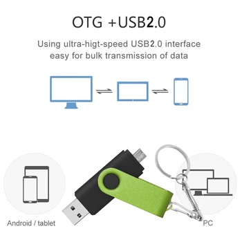 Vlastné Logo Farebné OTG USB 2.0 Flash 256 gb 512 gb diskom 128 GB 64 GB Držať Pero Disk Vysokou Rýchlosťou kl ' úč pre Smart Telefón/Notebook