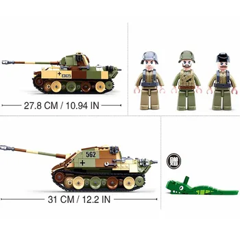 WW2 nemecké Vojenské Panther G Stredný Tank Model Stavebné Bloky druhej Svetovej Vojny Vojak, Tehly Klasický Model Hračky pre Chlapcov SLUBAN