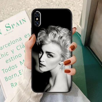 Madonna Telefón Prípade Cover obal Pre iphone 5, 5s se 2 6 6 7 8 12 mini plus X XS XR 11 PRO MAX čierne silikónové funda módne coque