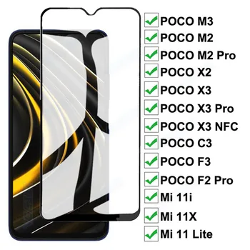 9D Plnú Ochranu Skla Pre Xiao POCO M3 C3 F3 X3 NFC X2 M2 F2 Pro Tvrdeného Screen Protector Mi 11X 11 Lite 11i Sklo Film