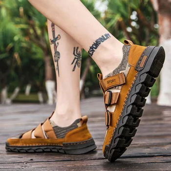 Topánky pánske sandále non-slip bežné priedušná mužov shoesSummer nový štýl pohodlné a ľahké móde vonkajšie pláže