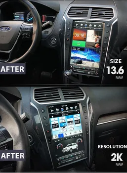 13.6 palec 2 din android Auta GPS Navi vertikálne obrazovky pre Ford explorer 2012 2013 2016-2018 stereo prehrávač multimediálnych súborov