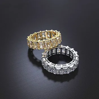 Trendy 925 Sterling Silver Vytvorené Moissanite Výročie Svadby Prstene pre Ženy, Luxusné Žena Diamantový Prsteň Jemné Šperky Darček