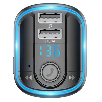 Bluetooth 5.0 Auto MP3 Prehrávač, Bezdrôtový FM Vysielač Audio Adaptér Hands-free Car Duálne Porty USB Nabíjanie Auto Príslušenstvo