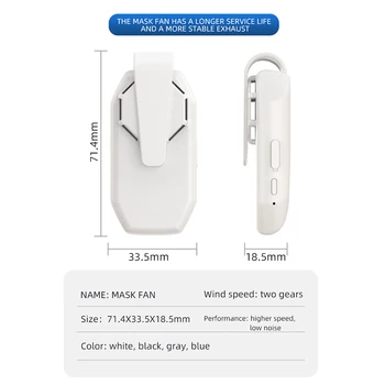 Opakovane Prenosné Ventilátor Pre celotvárovou Maskou Clip-On Air Filter USB Nabíjateľné Výfukových Mini Fanúšikov Osobné Nositeľné Čističe Vzduchu