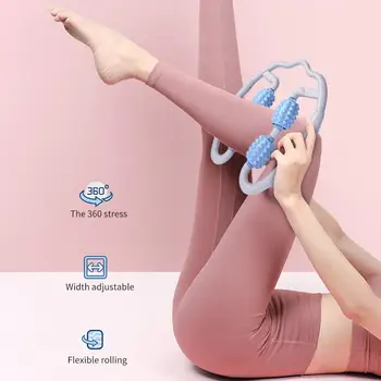 360° Masér Nohu Svalovú Relaxáciu Navi Krúžok Upevnite Nohu Masáž Stick Yoga Body Shaping 4 Kolesá Fitness Zariadenia pre Šport