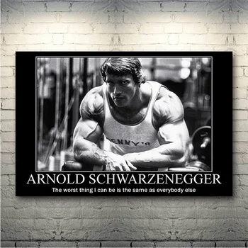 Arnold Schwarzenegger Kulturistike Motivačný Citát Hodváb Plagát, Tlač Palcov Telocvični Miestnosť, Fitness, Športové Obrázok