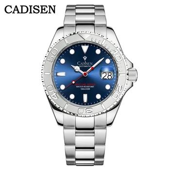 2021 Nové CADISEN Muži Mechanické hodinky Luxusné Automatické Hodinky pre mužov v Japonsku NH35A Sapphire crystal Potápačské náramkové hodinky reloj hombre