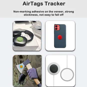 Airtags Tracker Silikónové puzdro Pre Apple Airtags Anti-stratil Ochranné Puzdro Späť Opakovateľné Lepidlo Mount Mäkké Pokrytie Protector