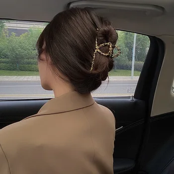 2021 kórejský Kovové Geometrické Vlasy Pazúr pre Ženy Dámske Elegantné Doplnky do Vlasov Kríž Krab Vaňa Vlasy Klip Módne Dievča pokrývku hlavy