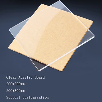 Transparentné Akrylátové Dosky 200*200,200*300mm * Hrubé 1-10 mm Jasné OrganicGlass polymetylmetakrylát Platňa Plechu DIY Materiál