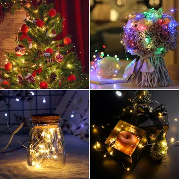 LED Reťazec, Svetlá, Vianočné Osvetlenie Vianočný Strom Decor Víla Led Girlandy Víla Svetlo Vianočné Lndoor String Svetelné Dekorácie