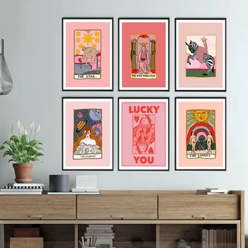 Milovníci Tarot Abstraktné Vytlačí Maľovanie Starman Plátno Plagáty Šťastie Si Stenu Umenie Nordic Obývacia Izba Domova Obrázky