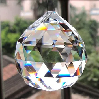 20 mm Tvárou sklenenú Guľu Prism Luster Crystal Časti Visí Prívesok Osvetlenie Loptu Suncatcher Svadobné, Vianočné Domova