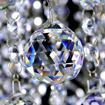 20 mm Tvárou sklenenú Guľu Prism Luster Crystal Časti Visí Prívesok Osvetlenie Loptu Suncatcher Svadobné, Vianočné Domova