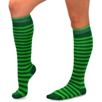 's Day Ponožky Bavlna Zelená Prekladané Ďatelina Kolená Vysoké Ponožky Ženy, Mužov Novinka Írskej Strany Sprievod Dodávky