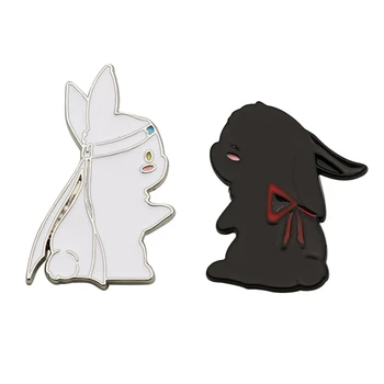 Tuk Neskrotnú Bunny Smalt Pin Roztomilý White Rabbit Zvierat, Odznaky, Brošne Batoh Taška Na Príslušenstvo Klopě Pin Darček Pre Deti, Priateľov