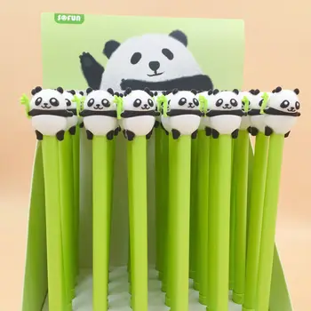 2 ks/veľa Krásne Panda Gélové Pero na písanie Roztomilý 0,5 mm čierny atrament Podpis Pero Školy Kancelárske potreby, Propagačný Darček