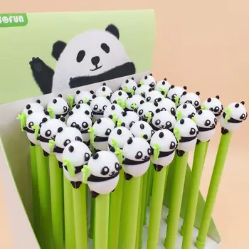 2 ks/veľa Krásne Panda Gélové Pero na písanie Roztomilý 0,5 mm čierny atrament Podpis Pero Školy Kancelárske potreby, Propagačný Darček