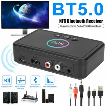 NFC Bluetooth-kompatibilné 5.0 Audio Vysielač, Prijímač 2Rca 3.5 Mm Aux Konektor Usb Dongle Hudby Bezdrôtový Adaptér Pre Auto, Pc, Tv